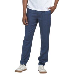 ONIA Linen Blend Button Front Elastic Waist Pants